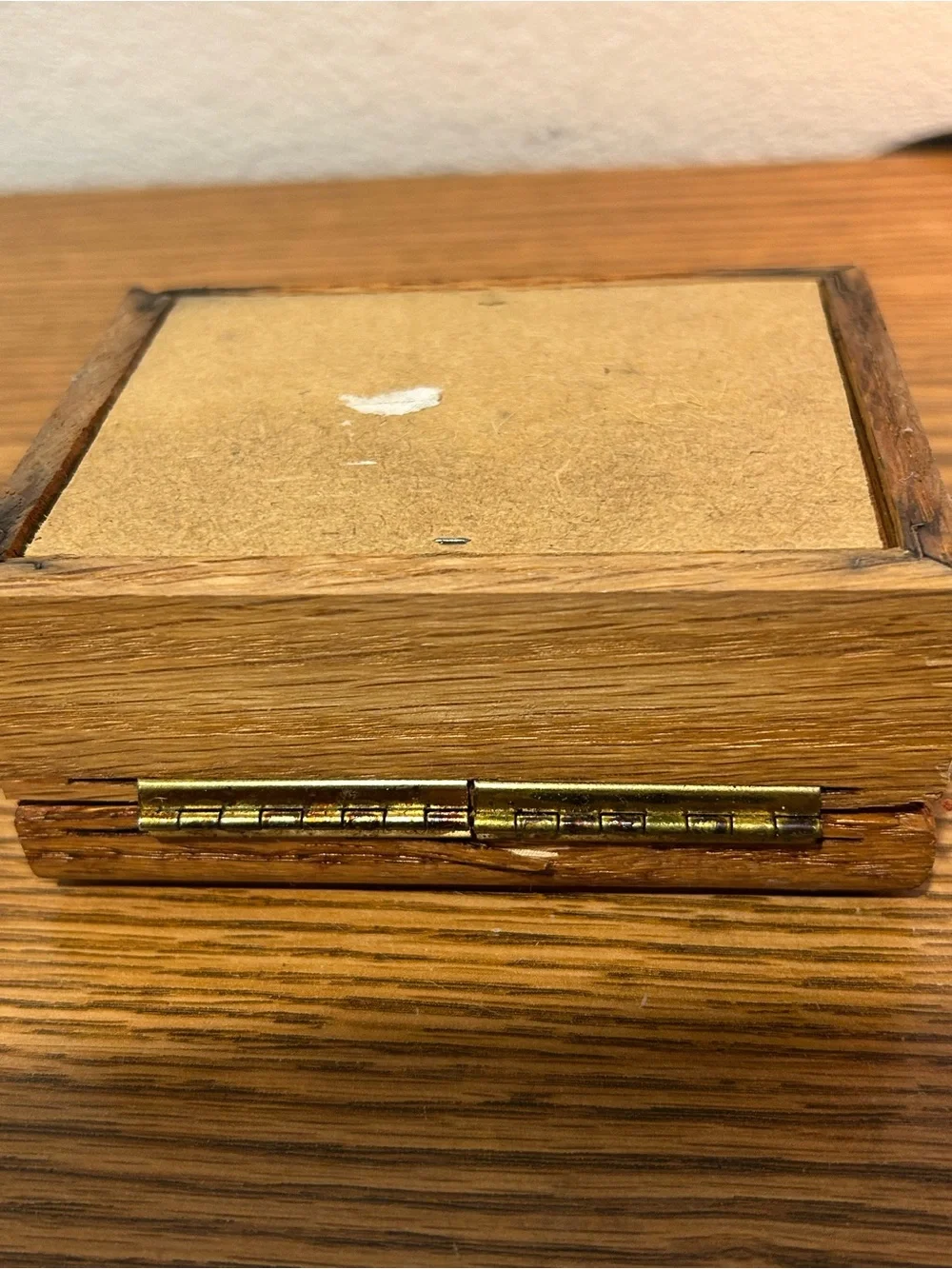 Wooden Trinket Box with Illustrated Lid - Brown